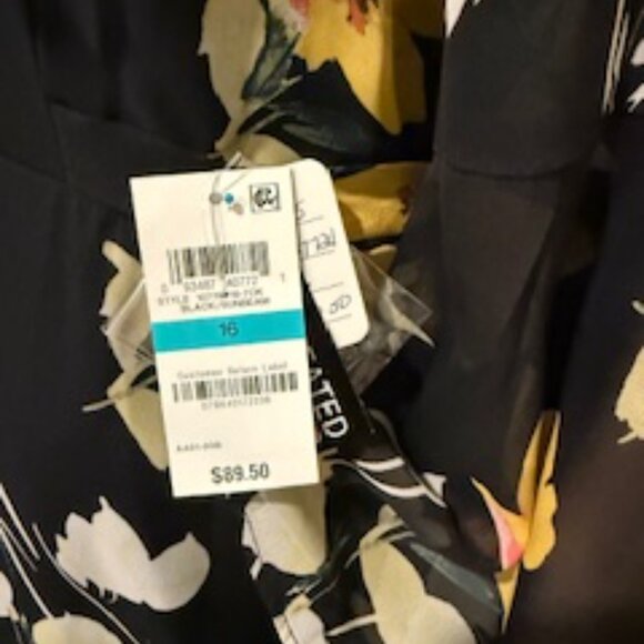 International Concepts Black Floral Chiffon Midi Dress 16 - Picture 10 of 11